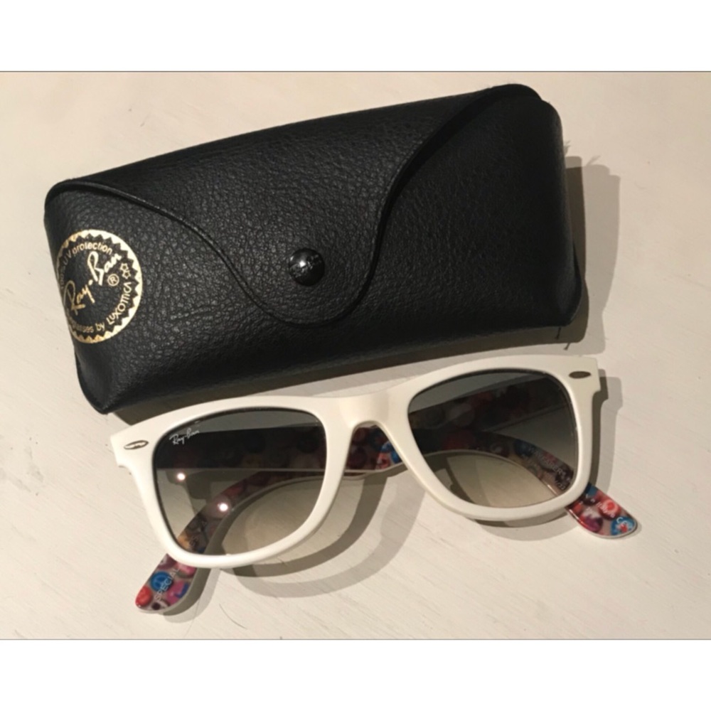White Limited Edition Ray Ban Sunglasses